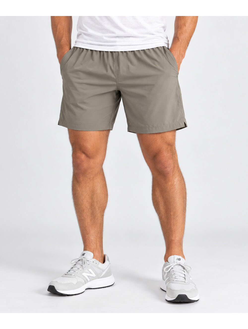 Birddogs Mens XL Boom Classic Shorts Gray Khaki Built In Liner Athletic Gym